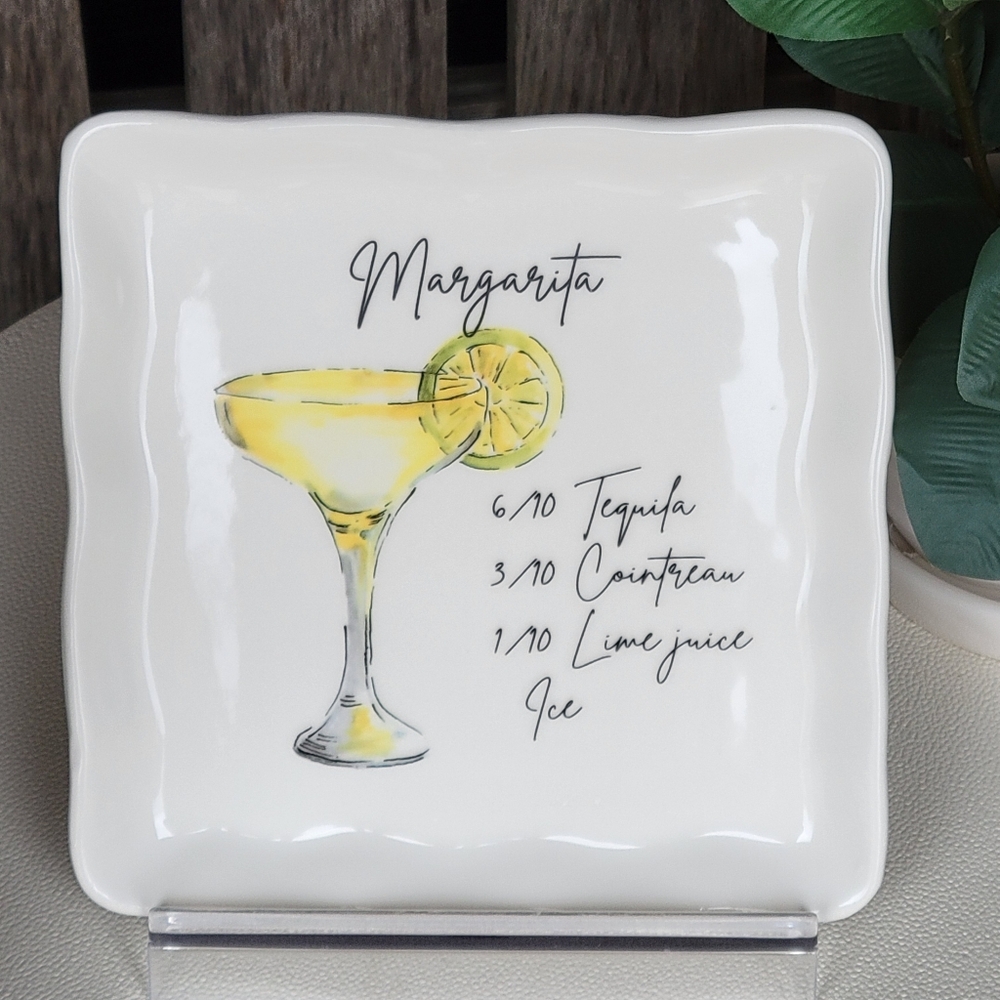MARGARITA ceramic graphic painted recipe plate